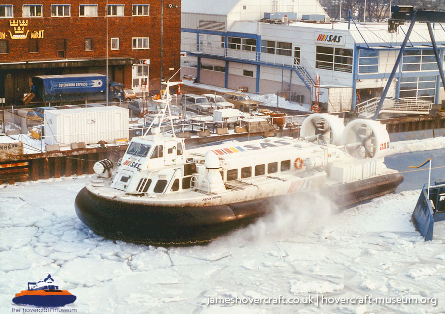 AP1-88 hovercraft with the Scandinavian company SAS -  (credit: The <a href='http://www.hovercraft-museum.org/' target='_blank'>Hovercraft Museum Trust</a>).